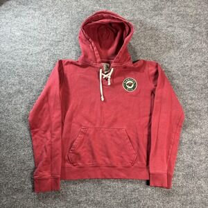 Minnesota Wild Hoodie Mens Medium Red NHL Hockey Old Time Hockey Lace Up Fleece